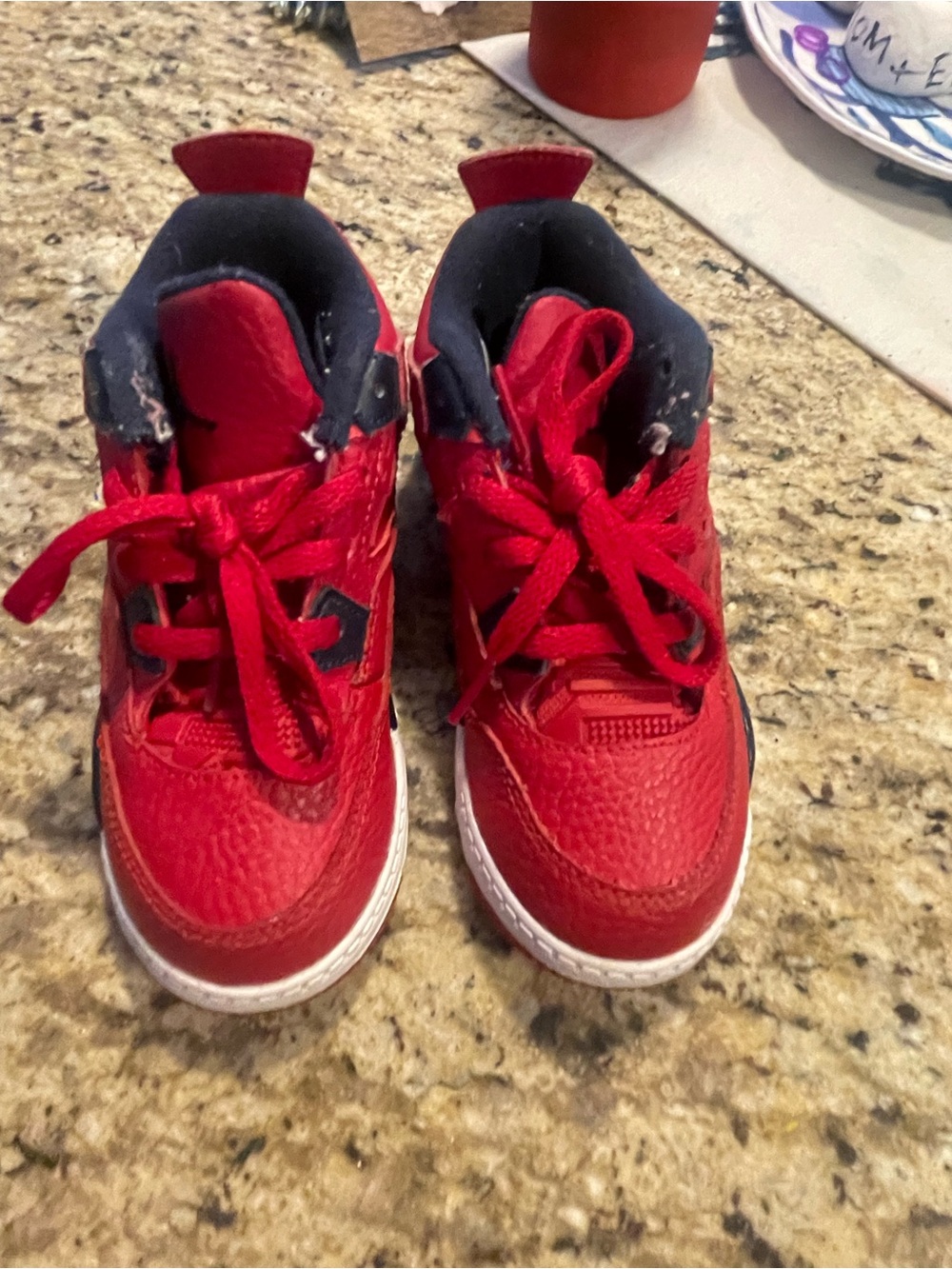 Jordan Kids Red and Black High-Top Sneakers